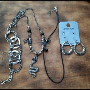 3 pc. Sneaky Snake Necklace Set